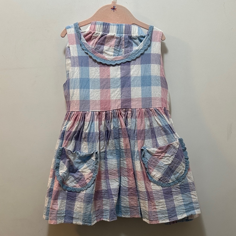 SweetHoney Pastel Plaid Dress With Matching Bloomers Size 5Y